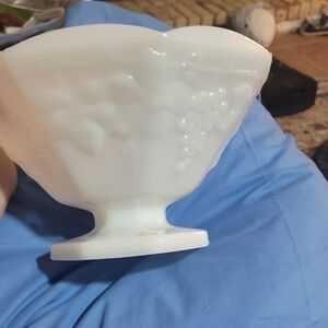 Milk Glass Pedestal Bowl